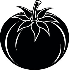 Tomato Silhouette Vector | Icon for Fresh Produce, Garden & Culinary Vector