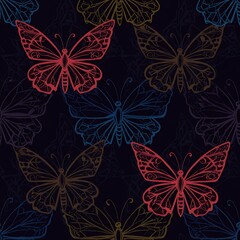 Midnight Flutter: A Tapestry of Wings AI Generated