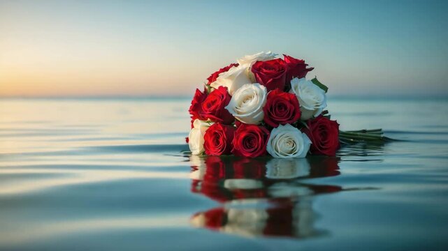 In honor of those lost at sea, funeral flowers are placed in the water. Theme of belief and trust.