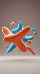 Obraz premium Fluid Forms in Amber Light AI Generated