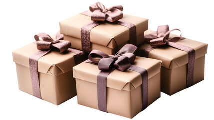 Obraz premium Stack of gift boxes isolated on white background