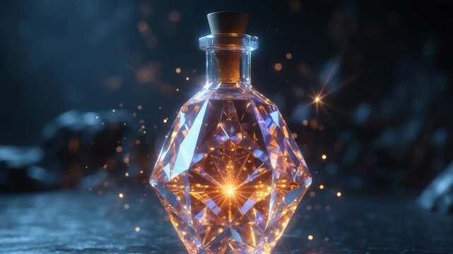 Mystical elixir in a geometric bottle: light diffraction and caustic effects