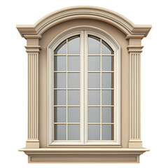 Elegant Arched Window Design Architectural Details  Stonework on transparent background
