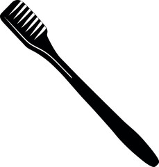Toothbrush Silhouette Icon in Black | Vector for Dental, Hygiene & Healthcare Vector