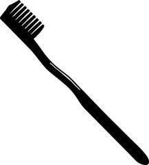 Toothbrush Silhouette Icon in Black | Vector for Dental, Hygiene & Healthcare Vector