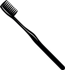 Toothbrush Silhouette Icon in Black | Vector for Dental, Hygiene & Healthcare Vector