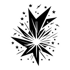 Abstract Stellar Burst: Geometric Explosion with Starry Particle Accompanying