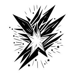 Obraz premium Abstract monochromatic explosion with starburst pattern, graphic energy concept