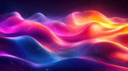 Obraz premium Digital surge of abstract chromatic waves with kinetic force jpeg background image