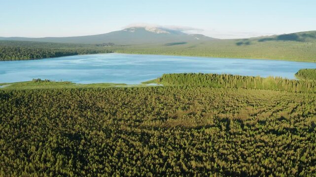 Southern Urals, Zyuratkul National Park: Bolshoy Nurgush Ridge. Aerial view.