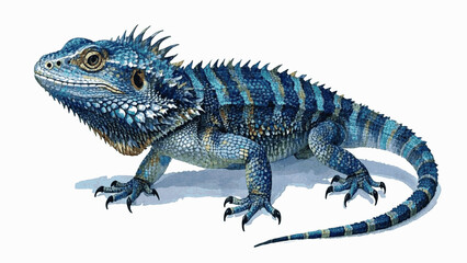 Fototapeta premium Desert Majesty: watercolor scales bearded dragon isolated watercolor vector illustration svg 