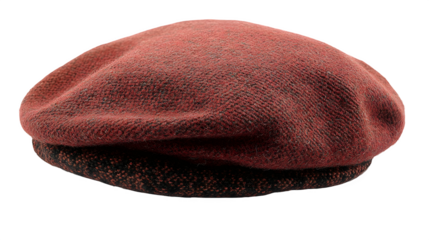 Red beret hat isolated on white background