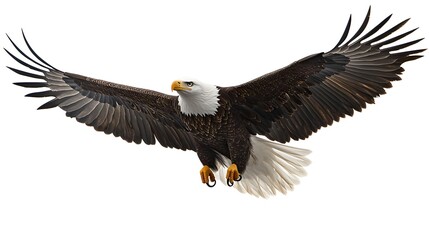 Fototapeta premium Realistic Highly Detailed Portrait of a Soaring Eagle in Flight