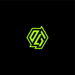 logo design concept cool and dynamic monogram OG esport gaming initial letter