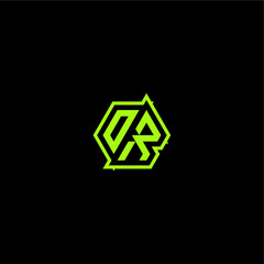 logo design concept cool and dynamic monogram OR esport gaming initial letter