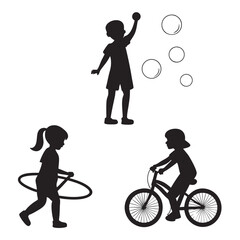 Create Vector Illustration Of Three Children
