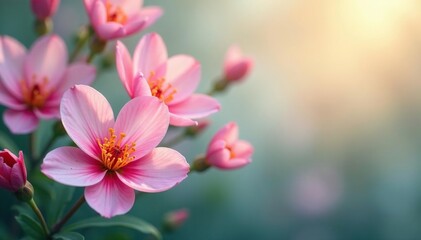 Fototapeta premium Softly blurred floral overlay, continuous flowing design , wallpaper, artistic