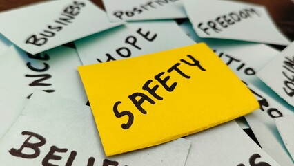 Focus on Safety: Yellow Sticky Note with 
