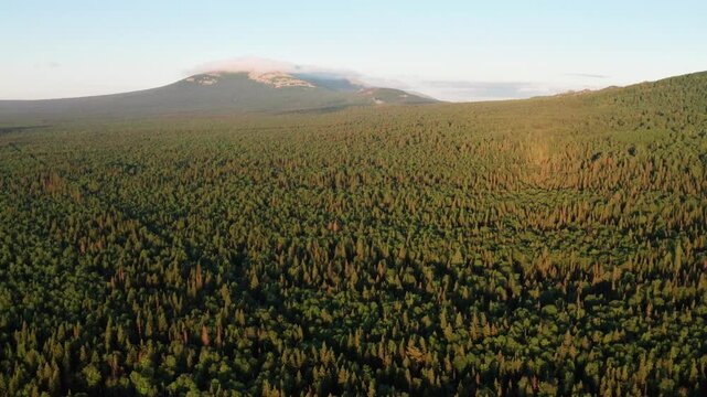 Southern Urals, Zyuratkul National Park: Bolshoy Nurgush Ridge. Aerial view.