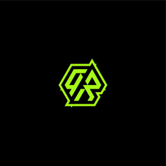 logo design concept cool and dynamic monogram QR esport gaming initial letter