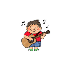 ギターを弾く男の子