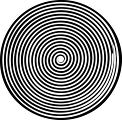 Obraz premium Hypnotic black and white concentric spiral design with a central focal point. Vector illustration