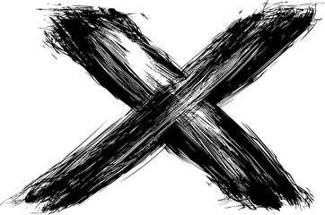 Obraz premium Black brushstroke 'x' representing bold expression. Vector illustration