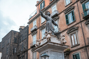 Historic Statue in Naples City Square