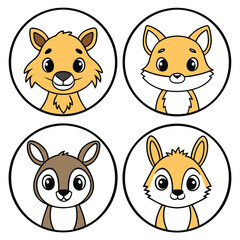 Charming Desert Animal Friends Camel, Jerboa, Lizard, Coyote, and Pronghorn Art