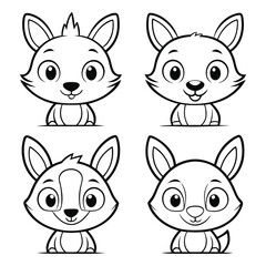 Desert Adventure Camel, Jerboa, Lizard, Coyote, and Pronghorn Animal Coloring Page