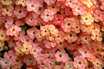 Fototapeta premium name : vibrant warm tone lantana wall, ethereal macro clusters,