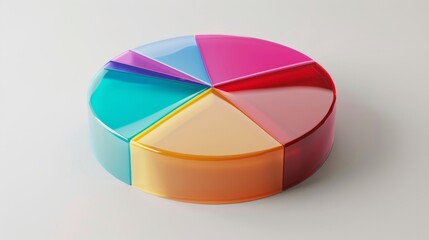 Obraz premium Basic D pie chart with clear part distinctions and no excess design clutter for clarity