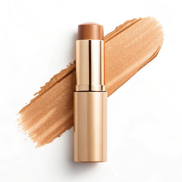 Bronzer stick on white background