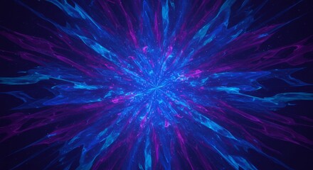 Obraz premium Abstract Blue Purple Energy Burst - Vibrant blue and purple energy radiating outwards, creating a dynamic and abstract design. Perfect for backgrounds or tech themes