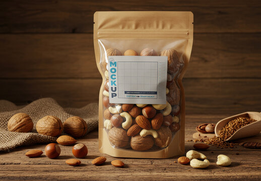Nuts Bag Label Mockup