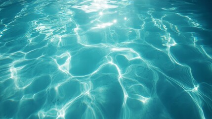 Aqua Blue Water Surface Texture With Sunlight Reflections
