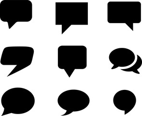 Vector Speech Bubble Set: Diverse Talk Bubbles for Conversations and Graphic Design Elements.