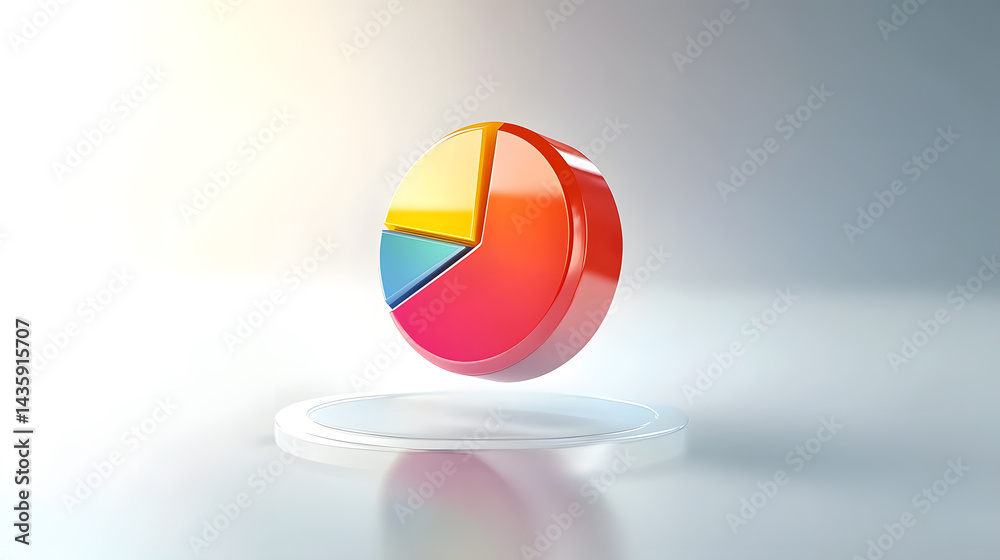 Poster dynamic floating analytics chart virtual environment 3d visualization technology perspective data in