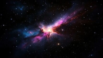 Colorful nebula in deep space