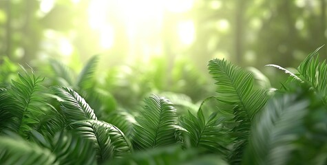 Lush green foliage in sunlight