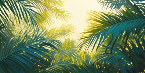 Lush Palm Trees Canopy