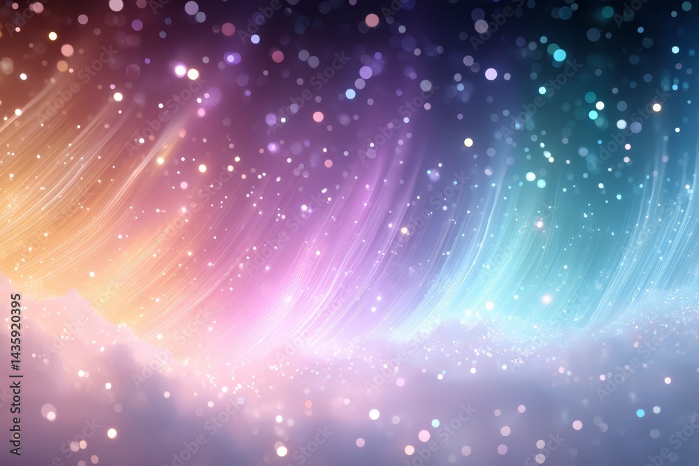 Wall mural abstract background with glowing particles and shimmering lights