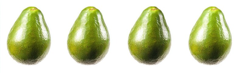 Set of avocados isolated on a white 