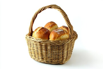 Fresh rolls in a wicker basket