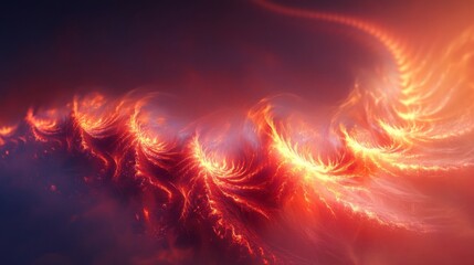 Fiery Abstract Background with Red and Orange Flames