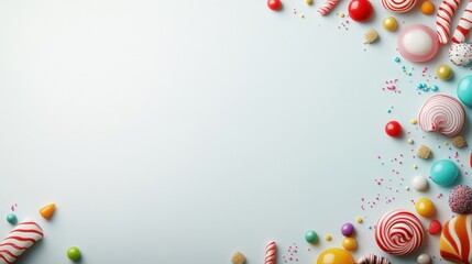 Delightful candy decorations colorful dessert table food styling whimsical environment aesthetic viewpoint sweet concept for seo impact