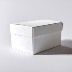 A plain white styrofoam box, ideal for shipping or food packaging visuals, set against a clean white background for simplicity