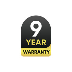 9 Year Warranty Badge Vector design