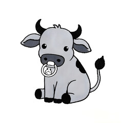 cow cartoon isolated on white