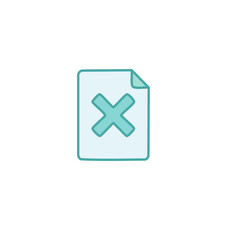 vector illustration of a document with sign x